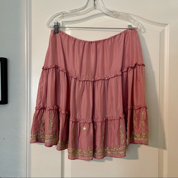 Vintage Y2K Silk Rangoon Skirt with Gold Details - Picture 5 of 11